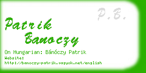 patrik banoczy business card