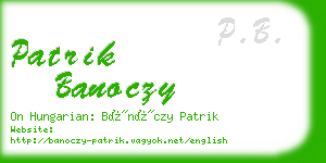 patrik banoczy business card